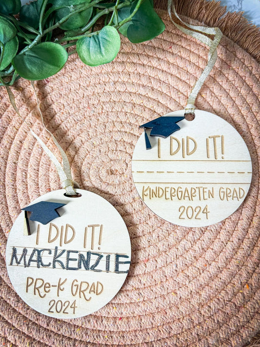 Preschool Graduation Ornament, Kindergarten Grad Gift, PreK Grad Gift, Child Handwriting Keepsake, Class of 2024, Graduation Keepsake