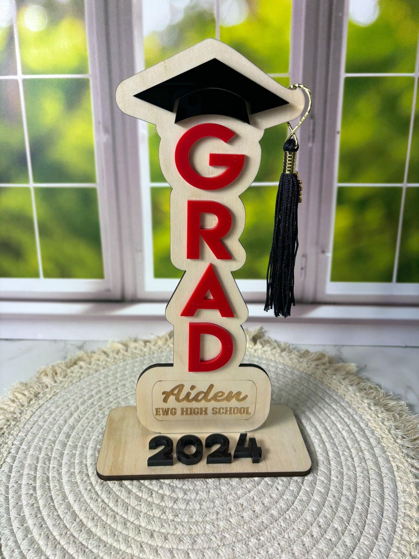 Graduation Tassel Stand, High School Grad Tassel Holder, Class of 2024, Graduation Gift, Graduation Keepsake, Tassel Hanger