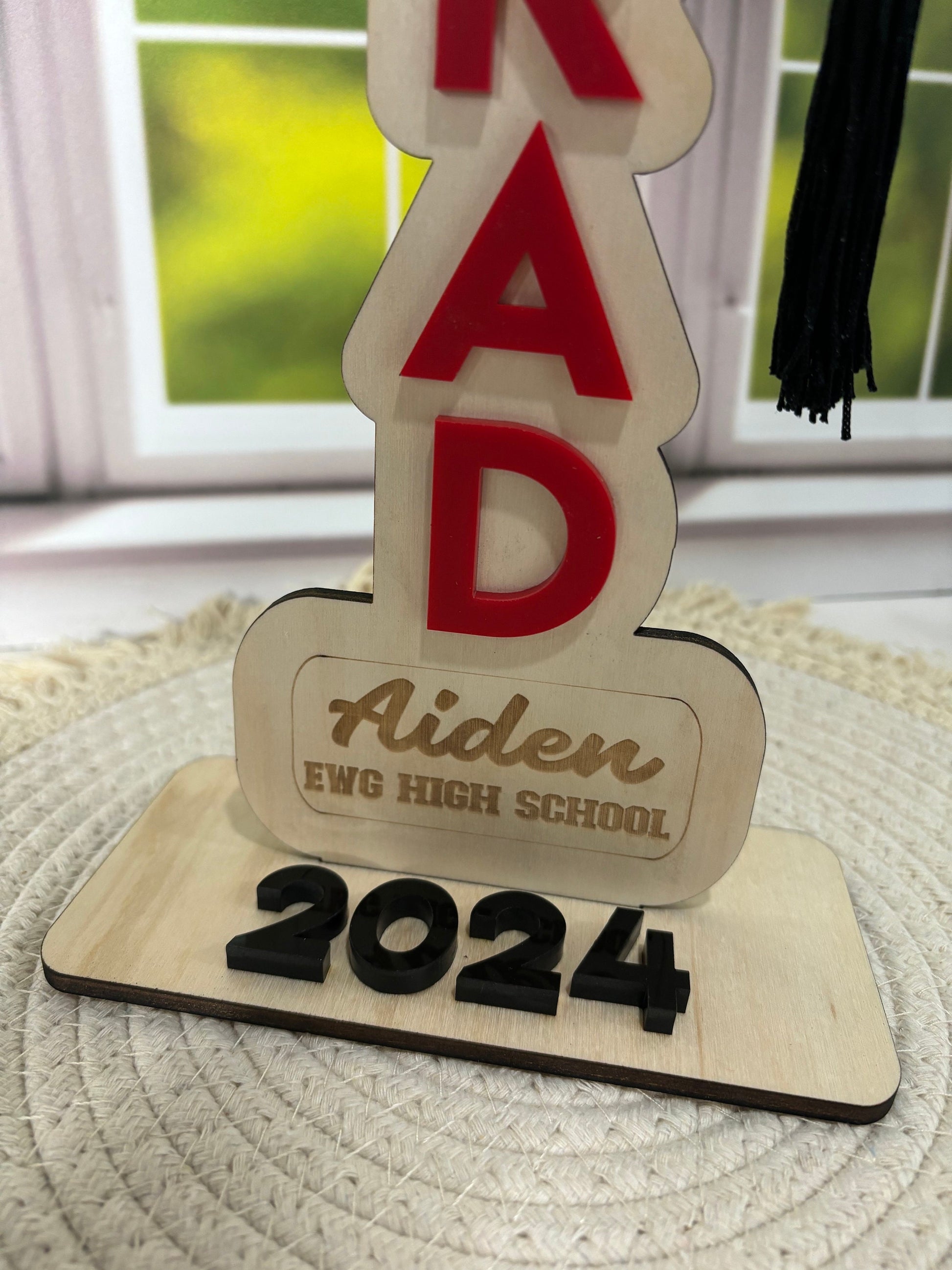Graduation Tassel Stand, High School Grad Tassel Holder, Class of 2024, Graduation Gift, Graduation Keepsake, Tassel Hanger