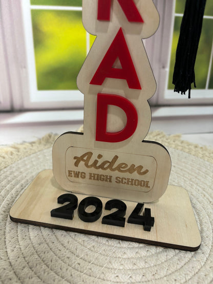 Graduation Tassel Stand, High School Grad Tassel Holder, Class of 2024, Graduation Gift, Graduation Keepsake, Tassel Hanger