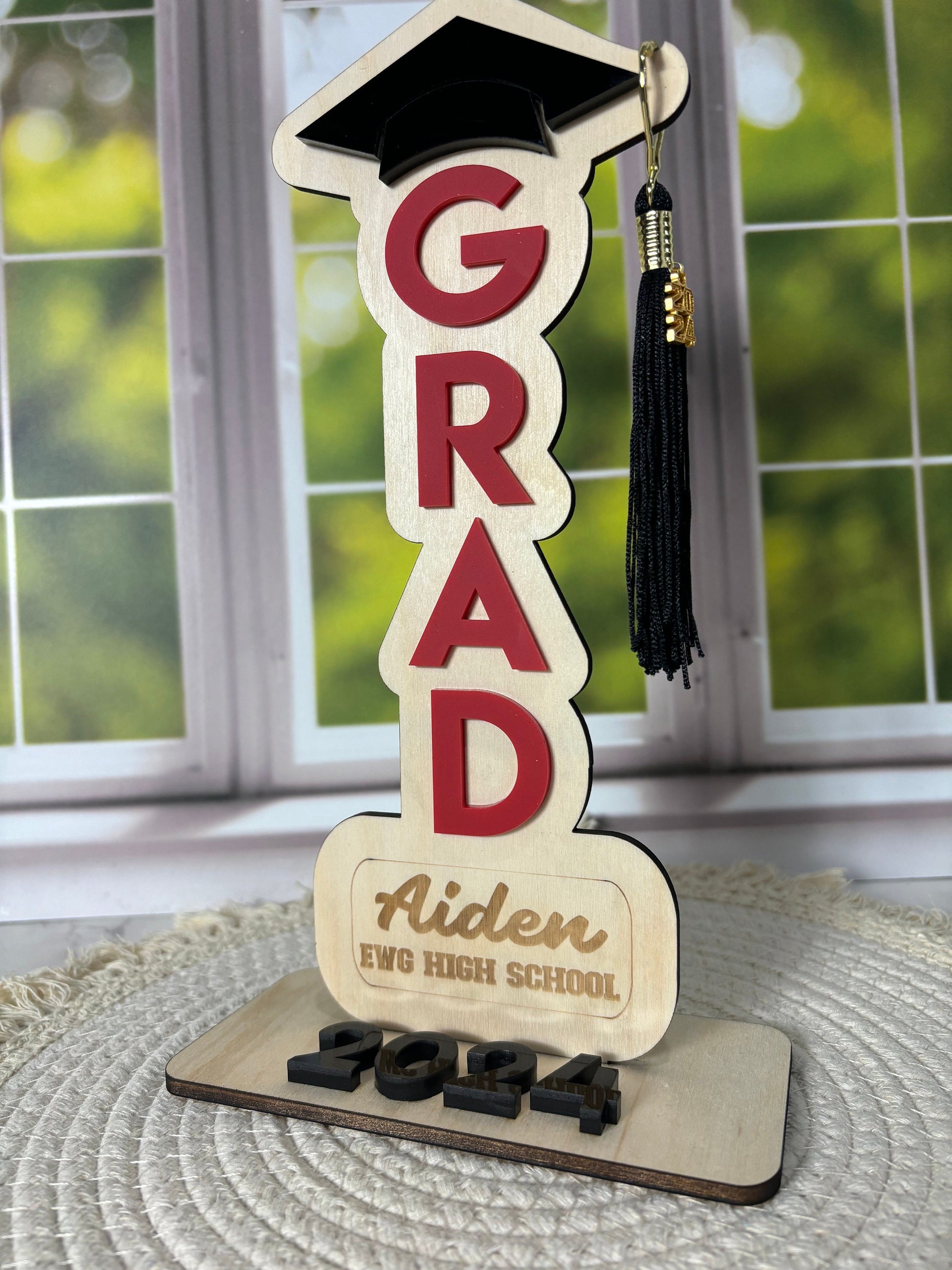 Graduation Tassel Stand, High School Grad Tassel Holder, Class of 2024, Graduation Gift, Graduation Keepsake, Tassel Hanger