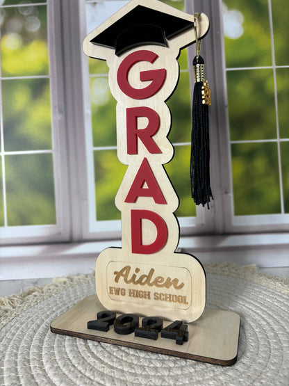 Graduation Tassel Stand, High School Grad Tassel Holder, Class of 2024, Graduation Gift, Graduation Keepsake, Tassel Hanger