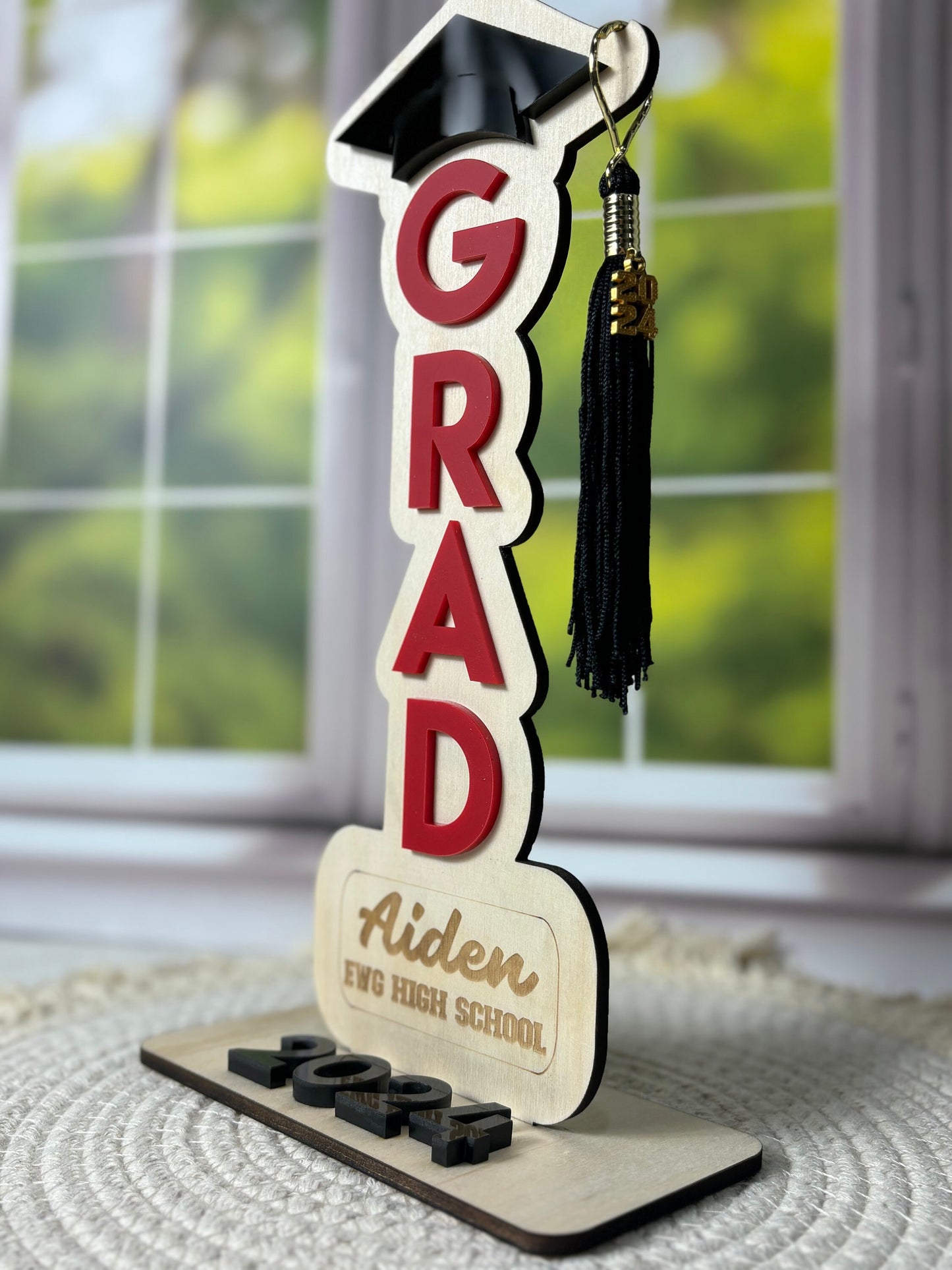 Graduation Tassel Stand, High School Grad Tassel Holder, Class of 2024, Graduation Gift, Graduation Keepsake, Tassel Hanger