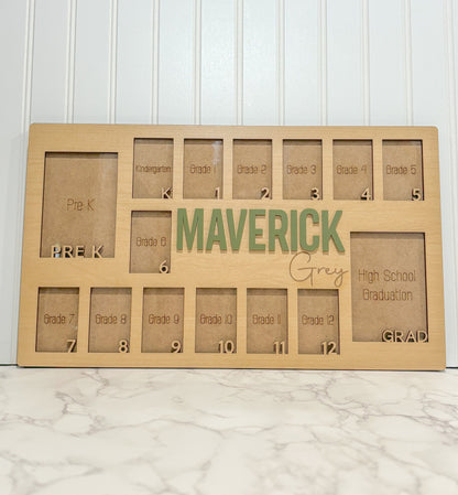 Pre K to Graduation School Picture Frame | Kindergarten to Graduation Picture Frame | Milestone Photo Frame | School Years Photo Frame