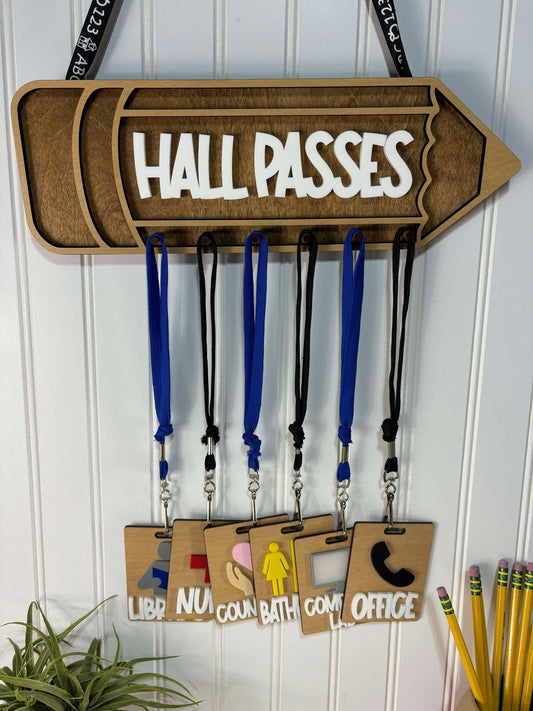 Teacher Hall Pass Hanger, Hall Pass Classroom Hanger, Hall Passes for classroom, Classroom Hall Passes, Hall Pass for Kids, Hall Pass Set