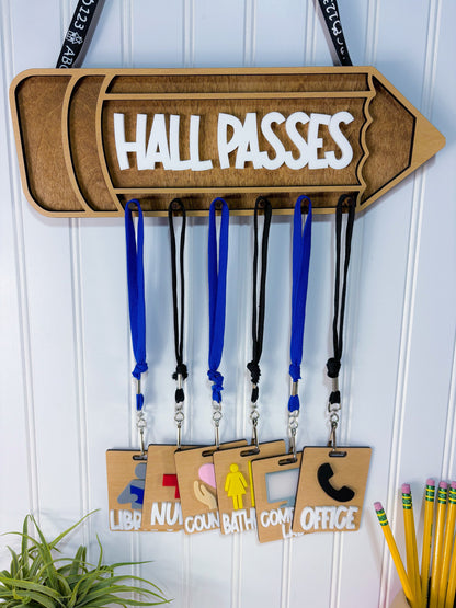 Teacher Hall Pass Hanger, Hall Pass Classroom Hanger, Hall Passes for classroom, Classroom Hall Passes, Hall Pass for Kids, Hall Pass Set