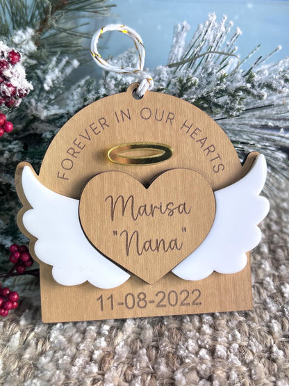 Forever In Our Hearts Ornament, Memorial Ornament, Bereavement Ornament, Loved one ornament, In Memory of Christmas Ornament