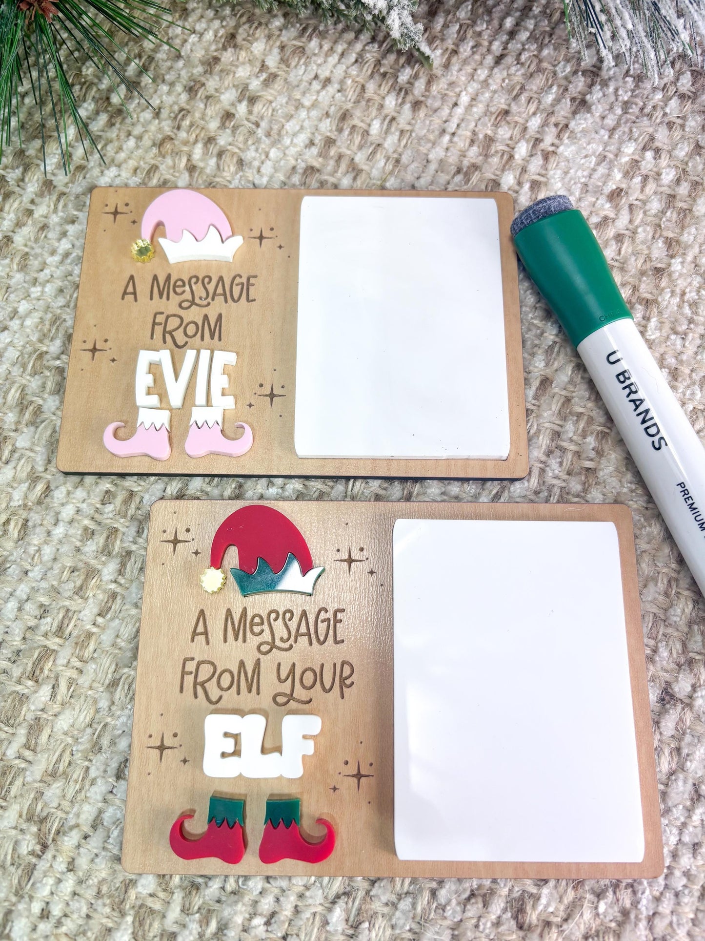Elf Message Board, Dry Erase Message Board, Welcome Back Elf Gift, Christmas Spirt Board, Elf Kit for Kids, Elf Arrival Message Board