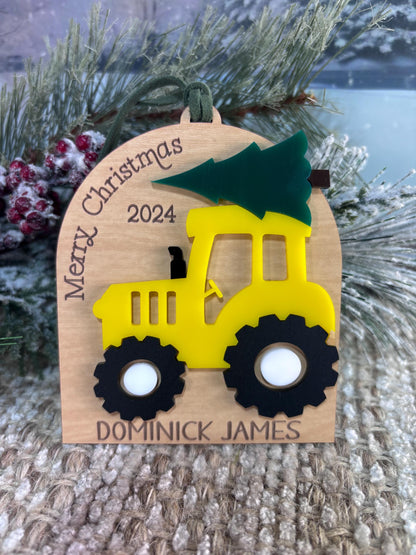 Family Christmas Ornament, Tractor Ornament, Farm Ornament, Farmer Christmas Ornament, Tractor Gift, Farmer Gift, Family Ornament for Tree