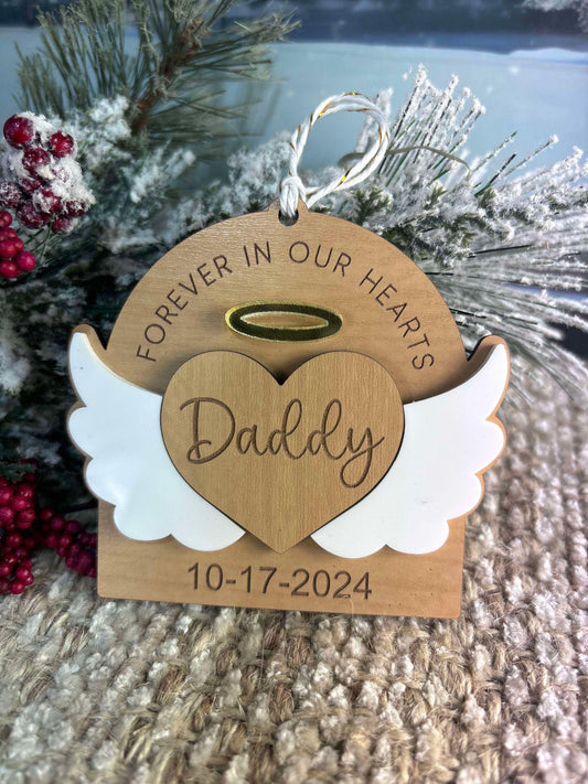 Forever In Our Hearts Ornament, Memorial Ornament, Bereavement Ornament, Loved one ornament, In Memory of Christmas Ornament