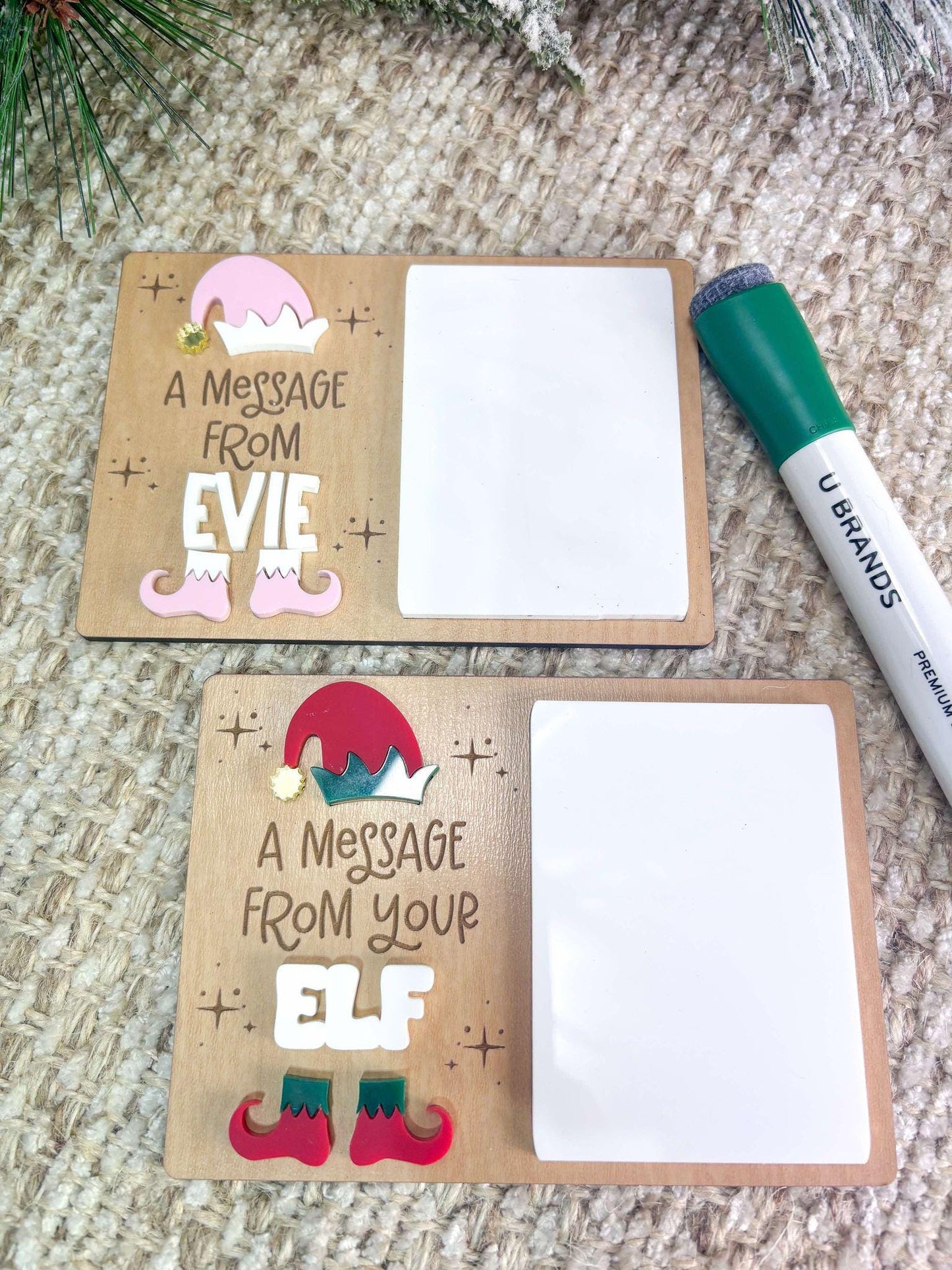 Elf Message Board, Dry Erase Message Board, Welcome Back Elf Gift, Christmas Spirt Board, Elf Kit for Kids, Elf Arrival Message Board