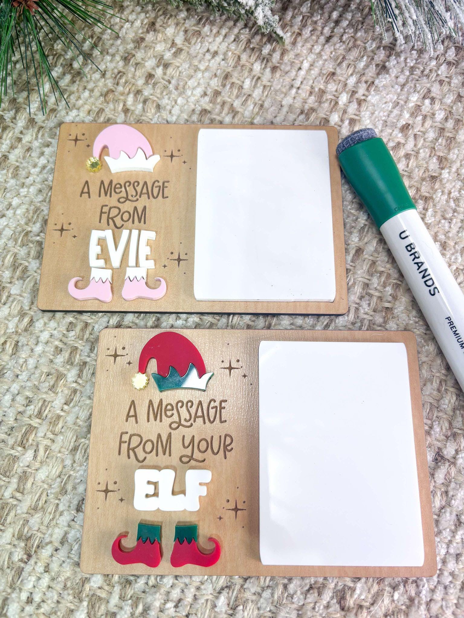 Elf Message Board, Dry Erase Message Board, Welcome Back Elf Gift, Christmas Spirt Board, Elf Kit for Kids, Elf Arrival Message Board