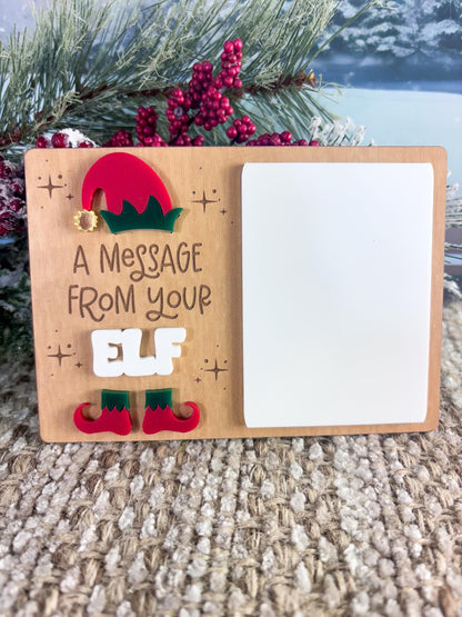 Elf Message Board, Dry Erase Message Board, Welcome Back Elf Gift, Christmas Spirt Board, Elf Kit for Kids, Elf Arrival Message Board