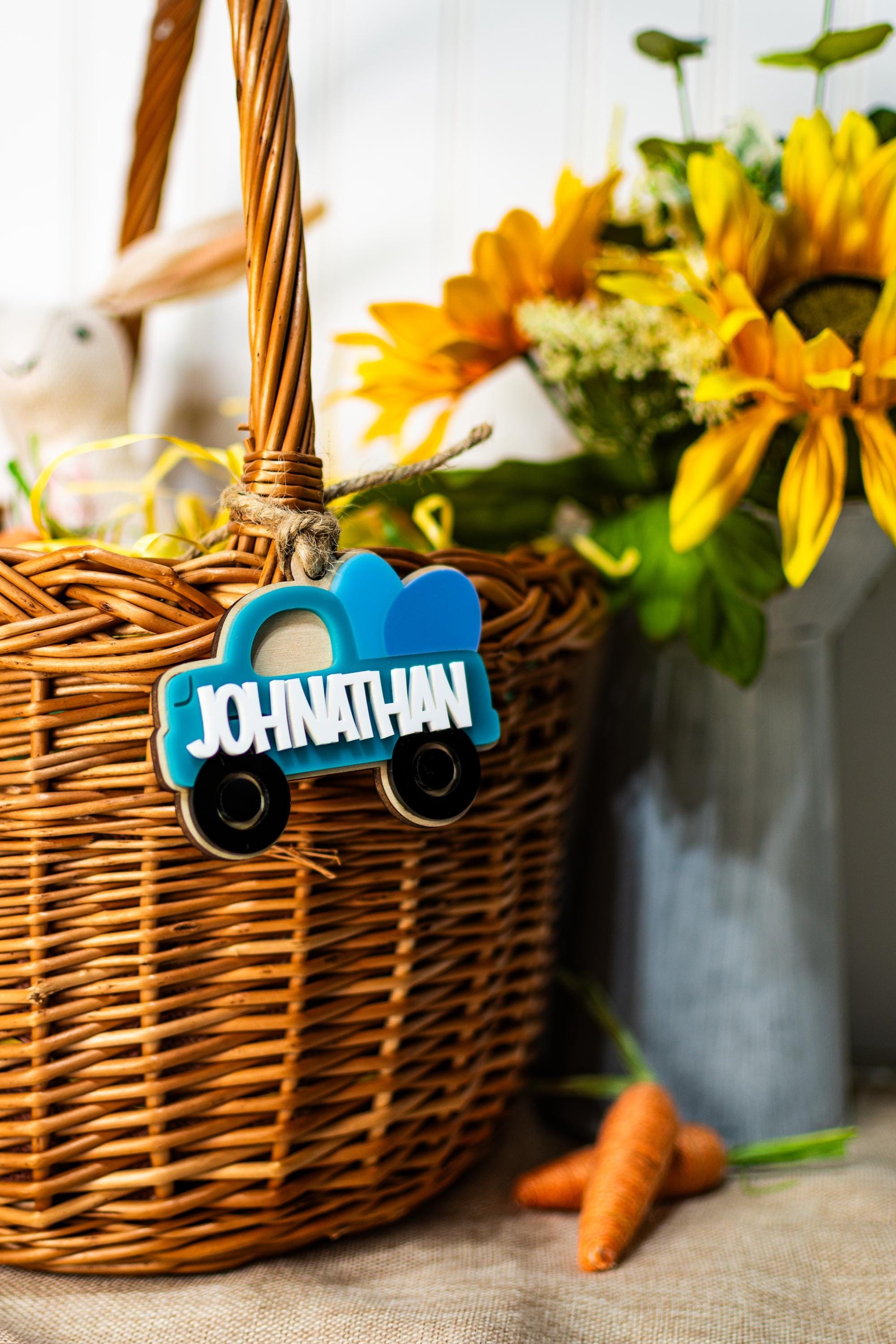 Easter Name Tag for Easter Basket, Truck Easter Tag, Boy Easter Tag, Dump truck Easter Tag, Easter Gift Basket Tag for Kids