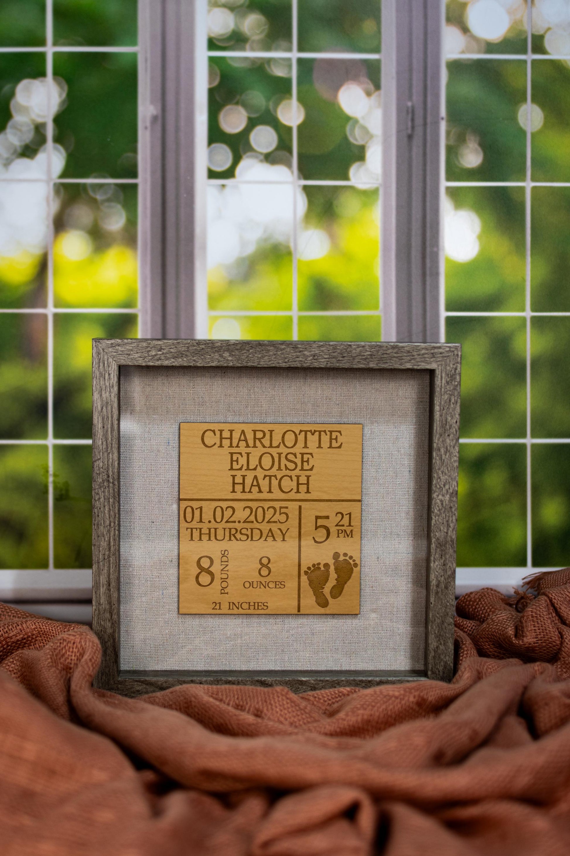 Birth Announcement Keepsake Shadowbox, Newborn Keepsake, Gift for New Mom, Birth Stat Frame, Birth Stat Custom Sign, Baby Shadowbox