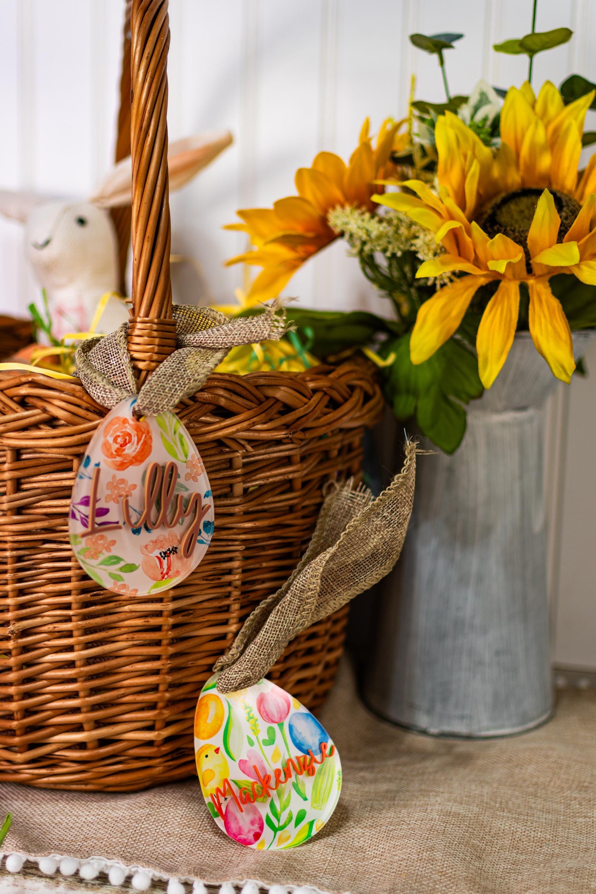 Easter Name Tag for Easter Basket, Name Tag for Basket, Easter Gift Tag, Floral Easter Tag, Girls Easter Tag, Basket Tag for Kids