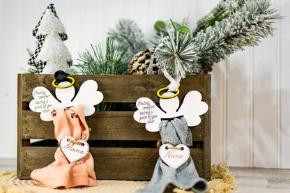 Heirloom memorial fabric ornament, Christmas in Heaven, Angel Ornament, Bereavement Gift for Loss Loved one, Angel Memorial Gift