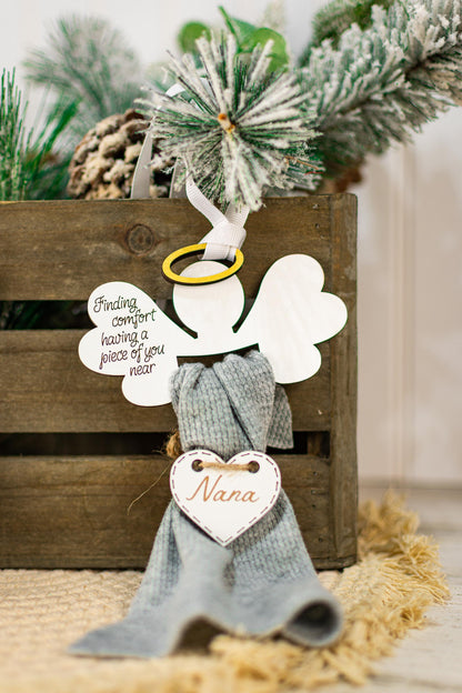 Heirloom memorial fabric ornament, Christmas in Heaven, Angel Ornament, Bereavement Gift for Loss Loved one, Angel Memorial Gift