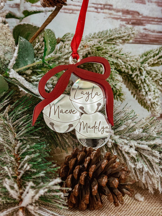 Jingle Bells Ornament, Personalized Bell Ornament, Family Name Ornament, Family Christmas Ornament, Ornament for the family
