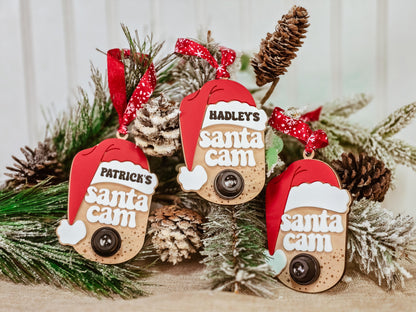 Santa Cam Ornament, Kids Santa Ornament, Santa Surveillance Camera, Magic Santa Cam for Kids, Good Behavior Santa Cam, Santa Ornament