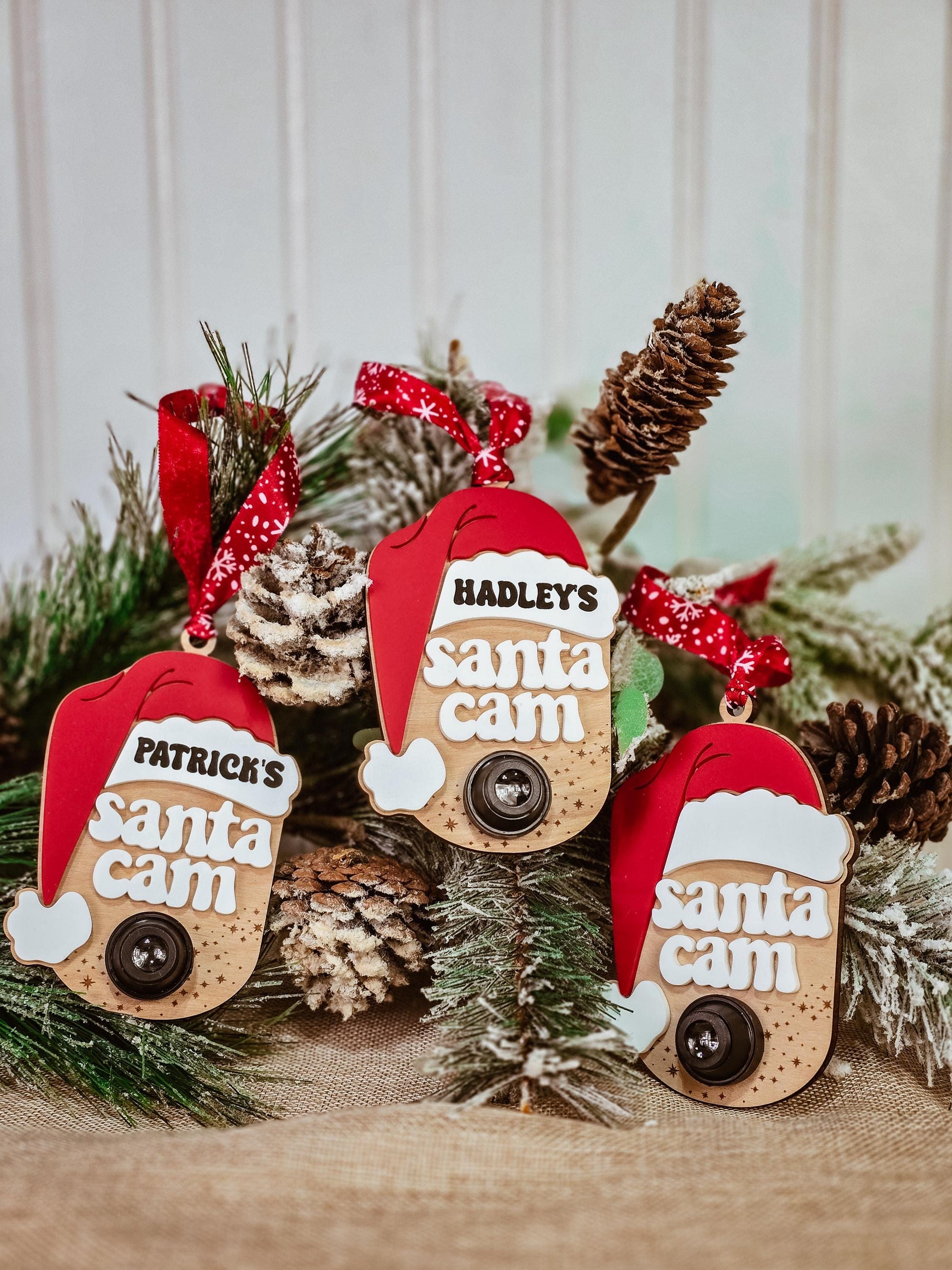 Santa Cam Ornament, Kids Santa Ornament, Santa Surveillance Camera, Magic Santa Cam for Kids, Good Behavior Santa Cam, Santa Ornament