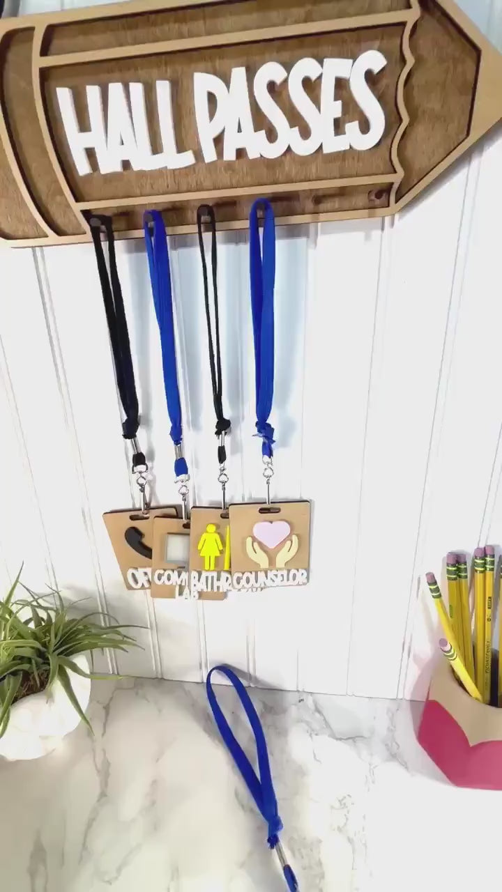 Teacher Hall Pass Hanger, Hall Pass Classroom Hanger, Hall Passes for classroom, Classroom Hall Passes, Hall Pass for Kids, Hall Pass Set