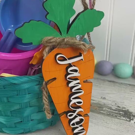 Carrot Easter Name Tag, Easter Name Tag for Easter Basket, Name Tag for Basket, Easter Gift Tag