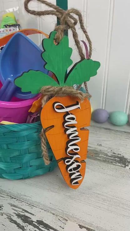 Carrot Easter Name Tag, Easter Name Tag for Easter Basket, Name Tag for Basket, Easter Gift Tag