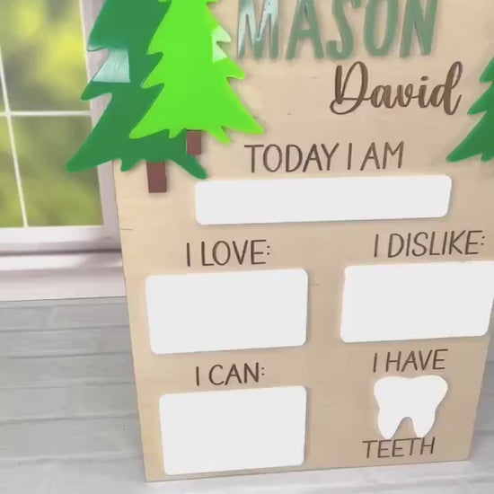 Baby Monthly Milestone Board | Dry Erase Milestone Board | Baby Milestone Board