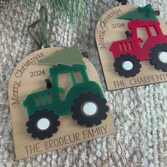 Family Christmas Ornament, Tractor Ornament, Farm Ornament, Farmer Christmas Ornament, Tractor Gift, Farmer Gift, Family Ornament for Tree