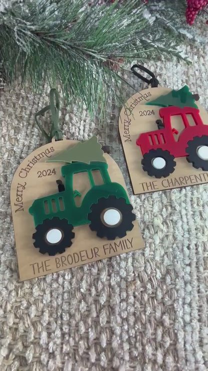 Family Christmas Ornament, Tractor Ornament, Farm Ornament, Farmer Christmas Ornament, Tractor Gift, Farmer Gift, Family Ornament for Tree