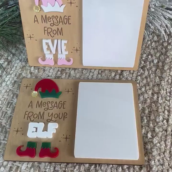 Elf Message Board, Dry Erase Message Board, Welcome Back Elf Gift, Christmas Spirt  Board, Elf Kit for Kids, Elf Arrival Message Board