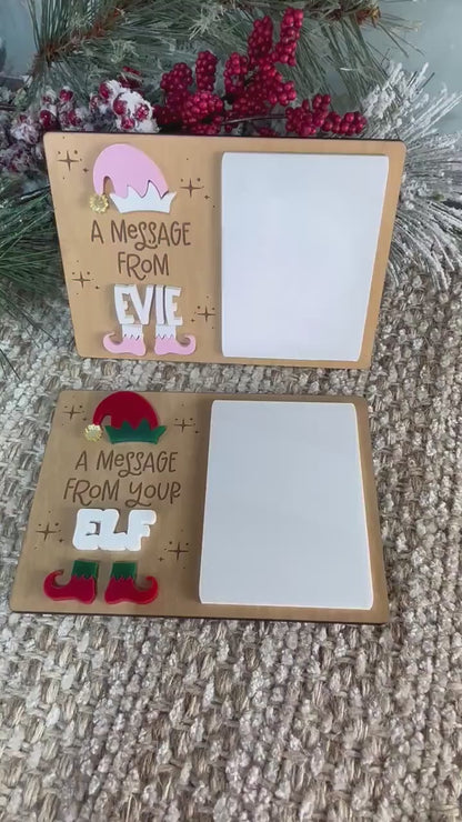 Elf Message Board, Dry Erase Message Board, Welcome Back Elf Gift, Christmas Spirt  Board, Elf Kit for Kids, Elf Arrival Message Board