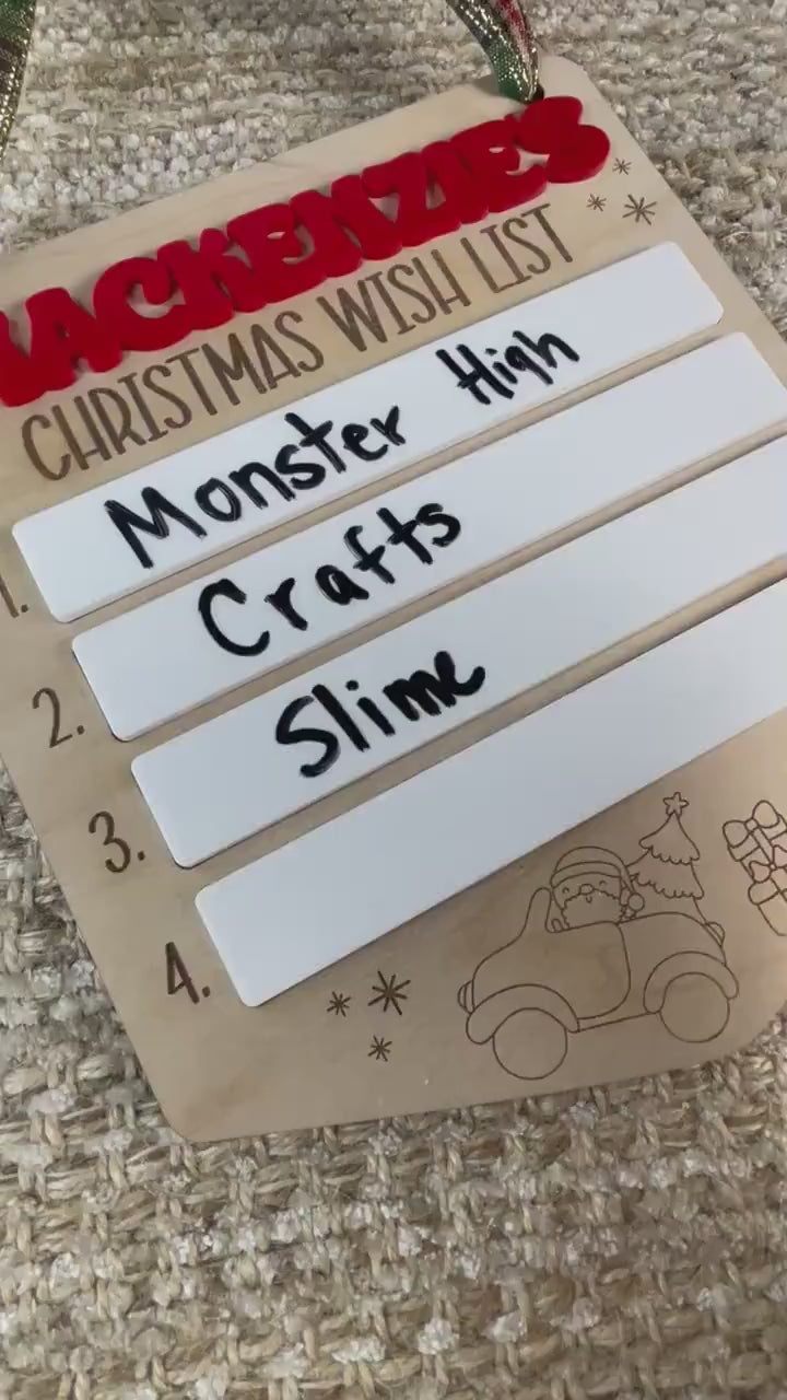 Christmas Wish List Door Hanger, Wish List Sign, Christmas List
