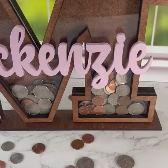 Personalized Name Bank, Custom Piggy Bank, Coin Bank, Kids Piggy Bank, Initial Piggy Bank, Gift for Kids
