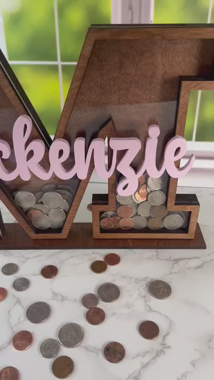 Personalized Name Bank, Custom Piggy Bank, Coin Bank, Kids Piggy Bank, Initial Piggy Bank, Gift for Kids
