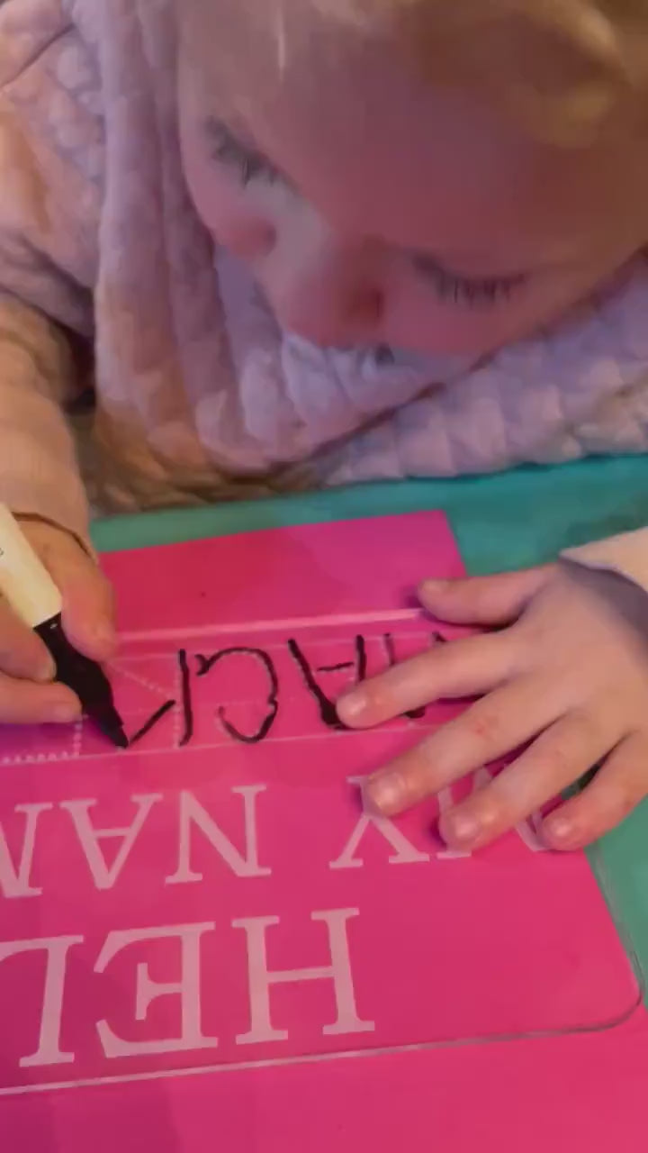 Name Tracing Practice Board, Dry Erase School Tool, Name Learning Board