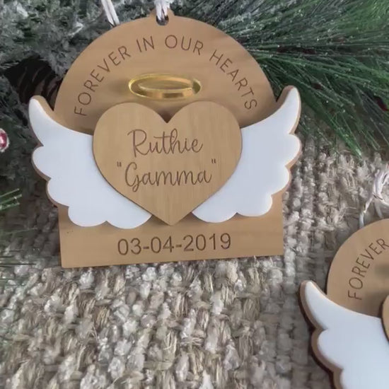 Forever In Our Hearts Ornament, Memorial Ornament, Bereavement Ornament, Loved one ornament, In Memory of Christmas Ornament