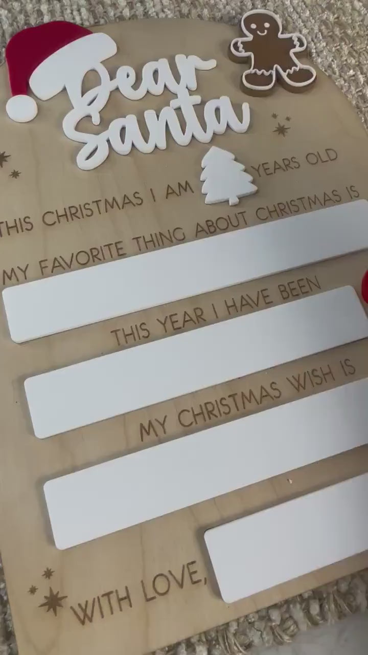 Dear Santa Dry Erase Christmas Board Sign